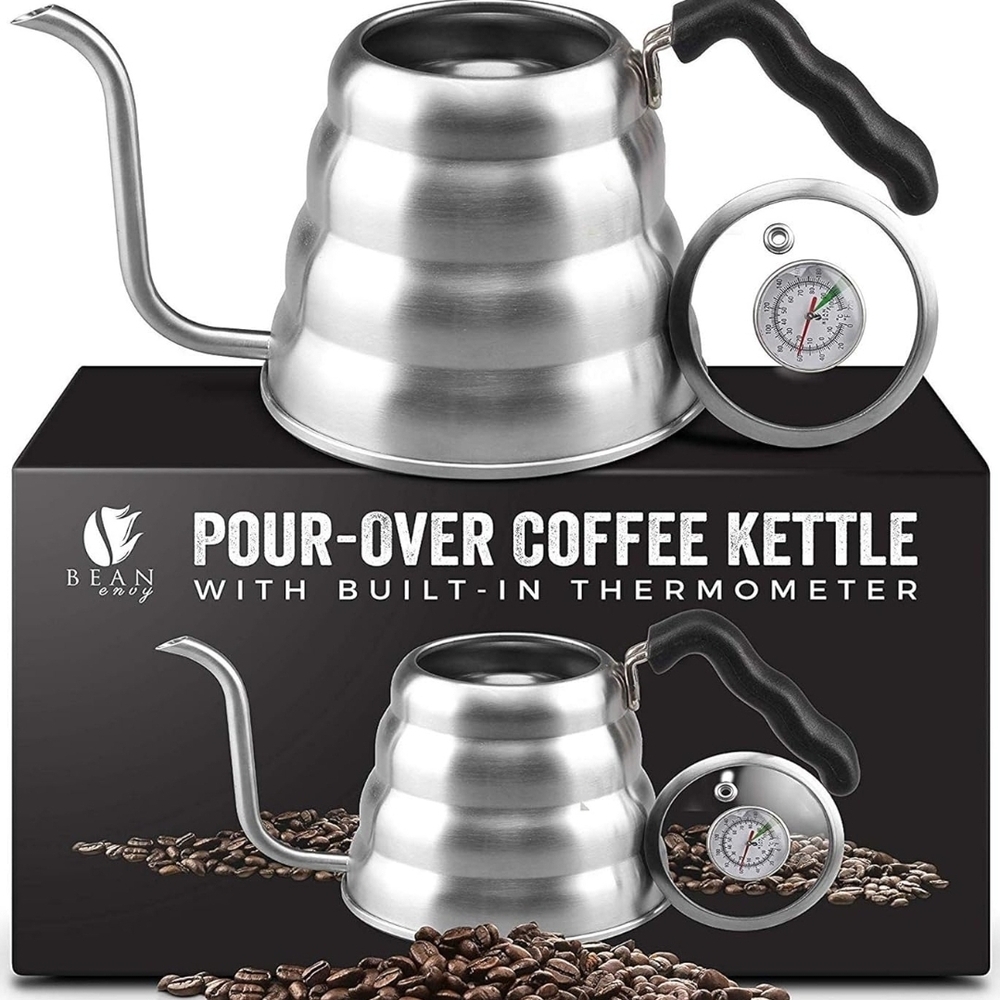 Silver and Black Gooseneck Kettle for Coffee & Tea New In Box